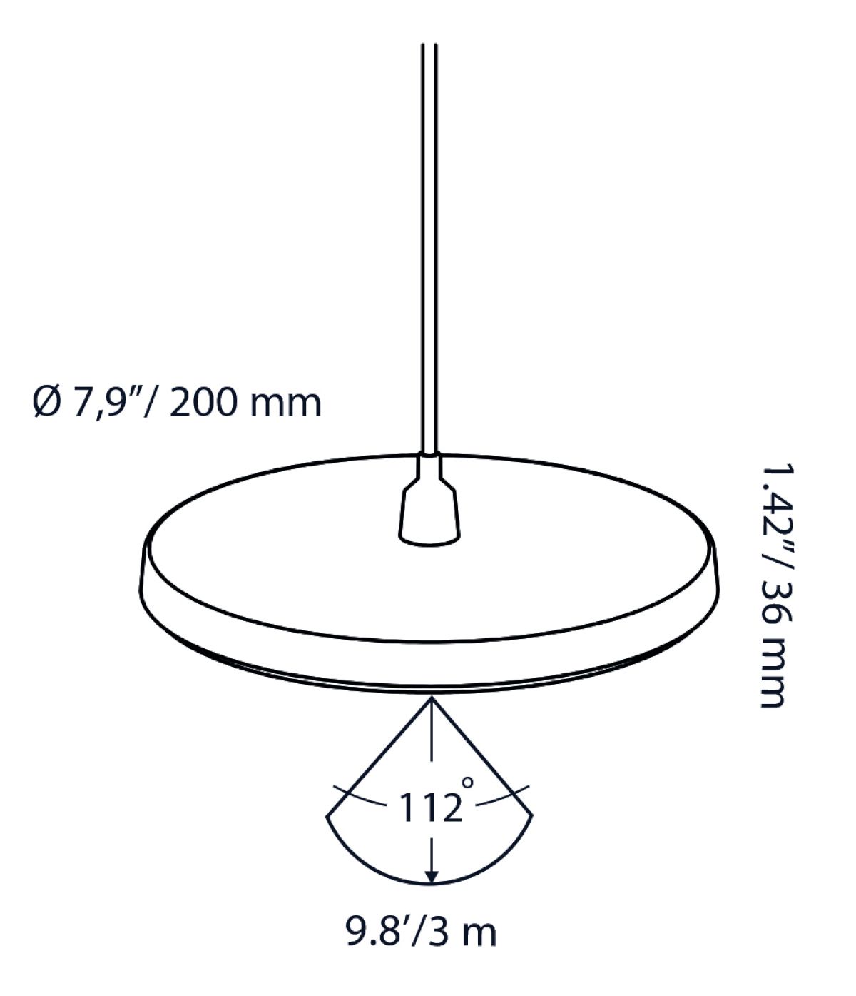 DISC PENDANT 100-230V DUO